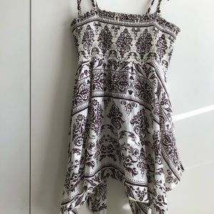 LEI Smocked Tank With Shark Bite Hem